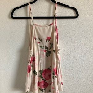 Rose High Neckline Tank Top